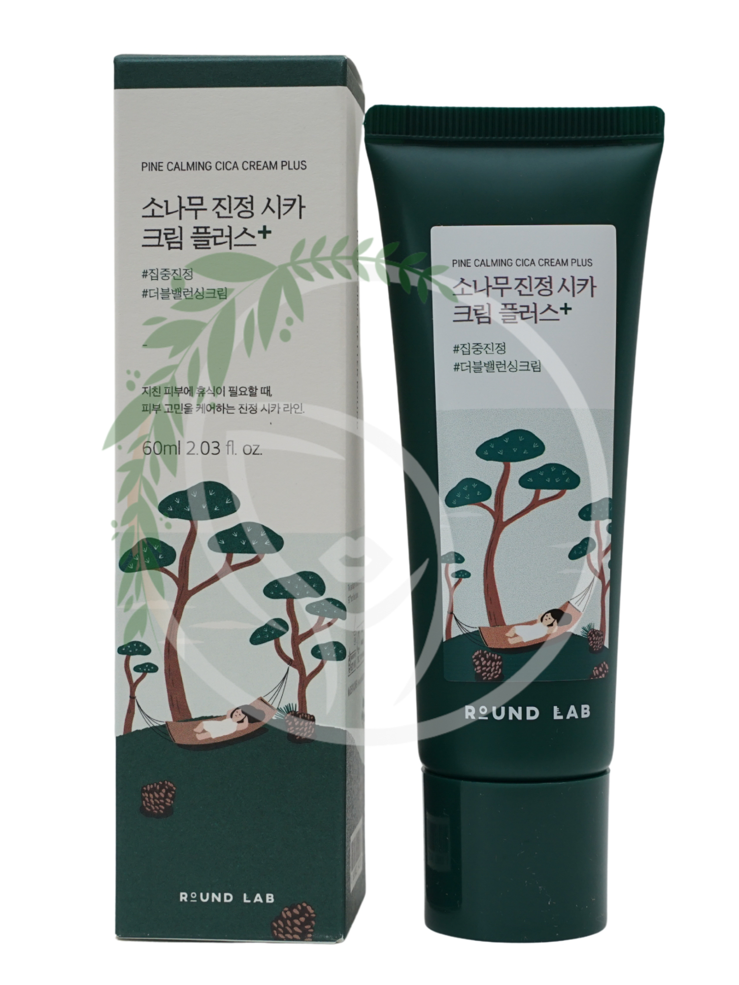 Двойной крем для проблемной кожи Round Lab Pine Calming Cica Cream Plus 60 мл