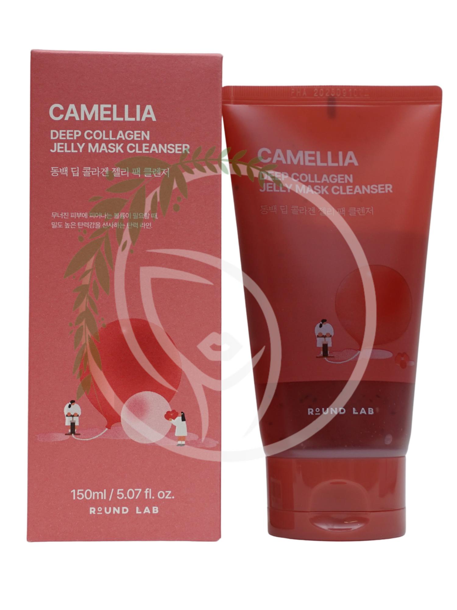 Очищающий гель-пенка с экстрактом камелии и коллагеном Round Lab Camellia Deep Collagen Jelly Mask Cleanser 150ml