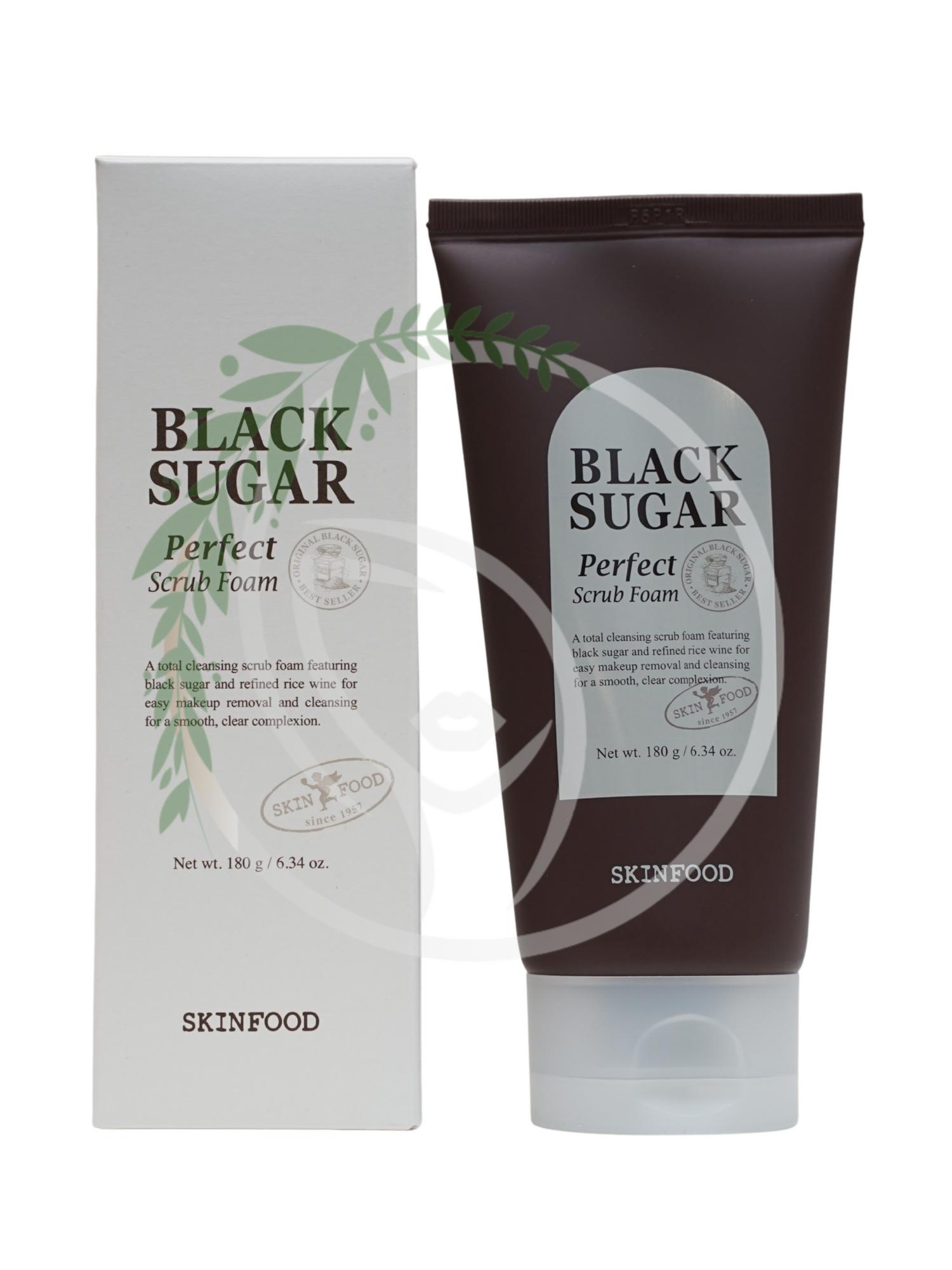 Пенка-скраб с чёрным сахаром Skinfood Black Sugar Perfect Scrub Foam 180g