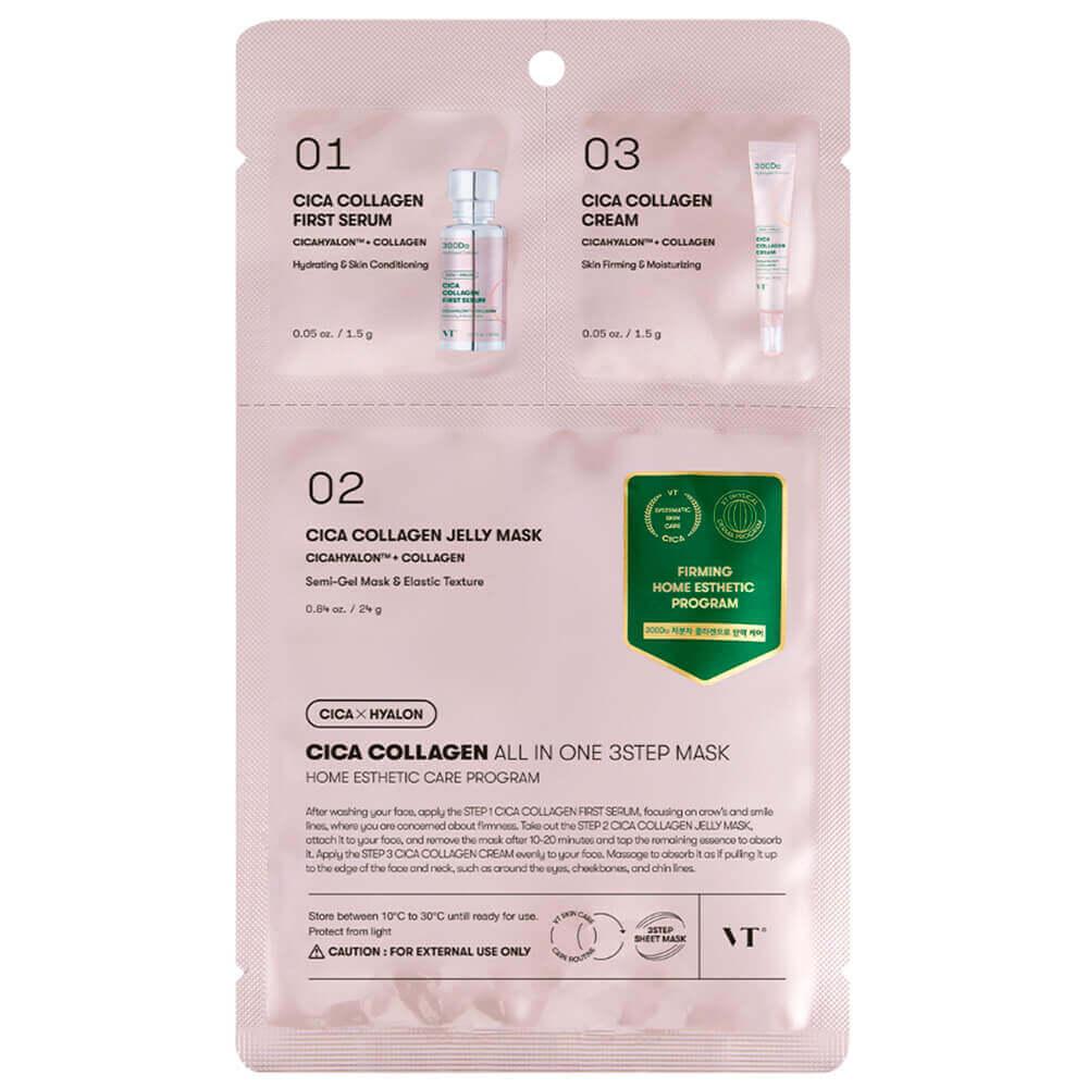 Трехступенчатая маска с коллагеном VT Cosmetics Cica Collagen All In One 3Step Mask 1шт
