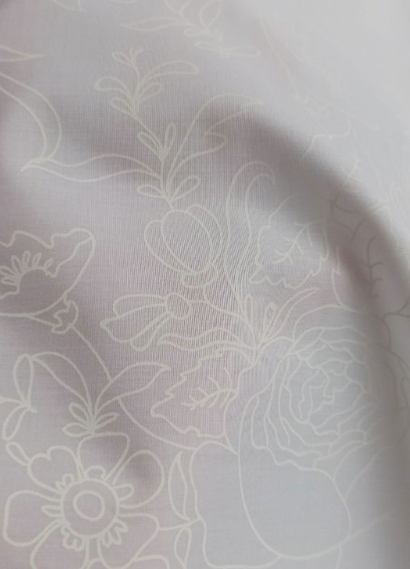 хлопок поплин белый с цветами