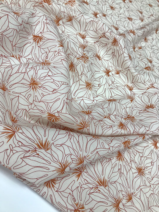 100% модал  цветы терракот oeko-tex