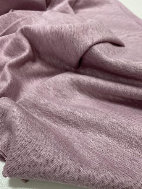 Отрез 100% Конопляный трикотаж "Розово-сиреневый" - 0,45м