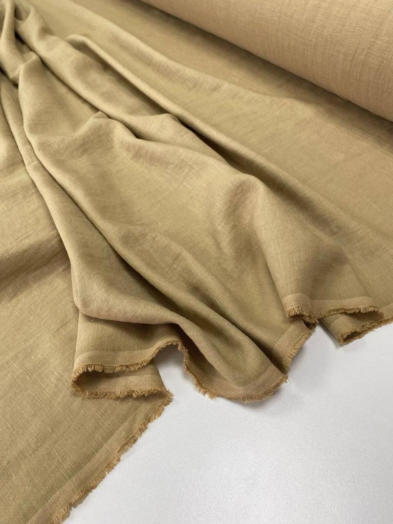 Отрез Лён с вискозой "Золотые пески" с эффектом мятости (crush) - 0,75м