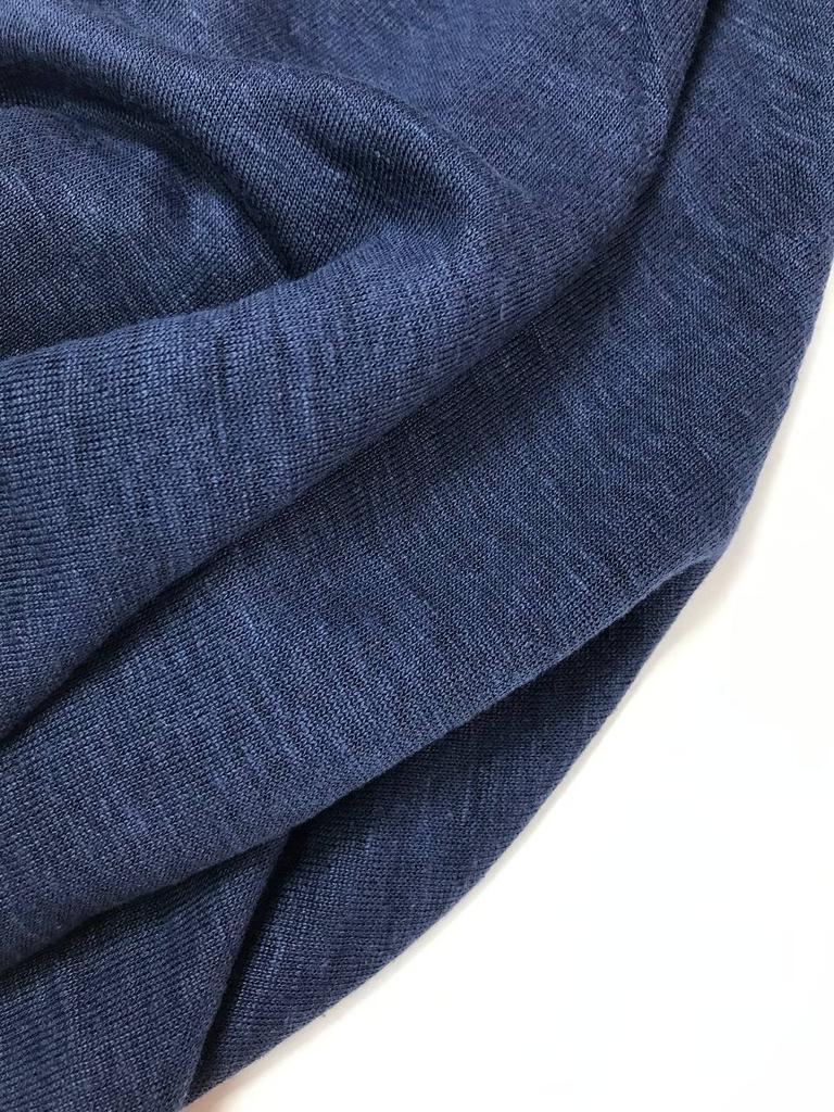 Отрез 100% Конопляный трикотаж "Синий" - 0,22м