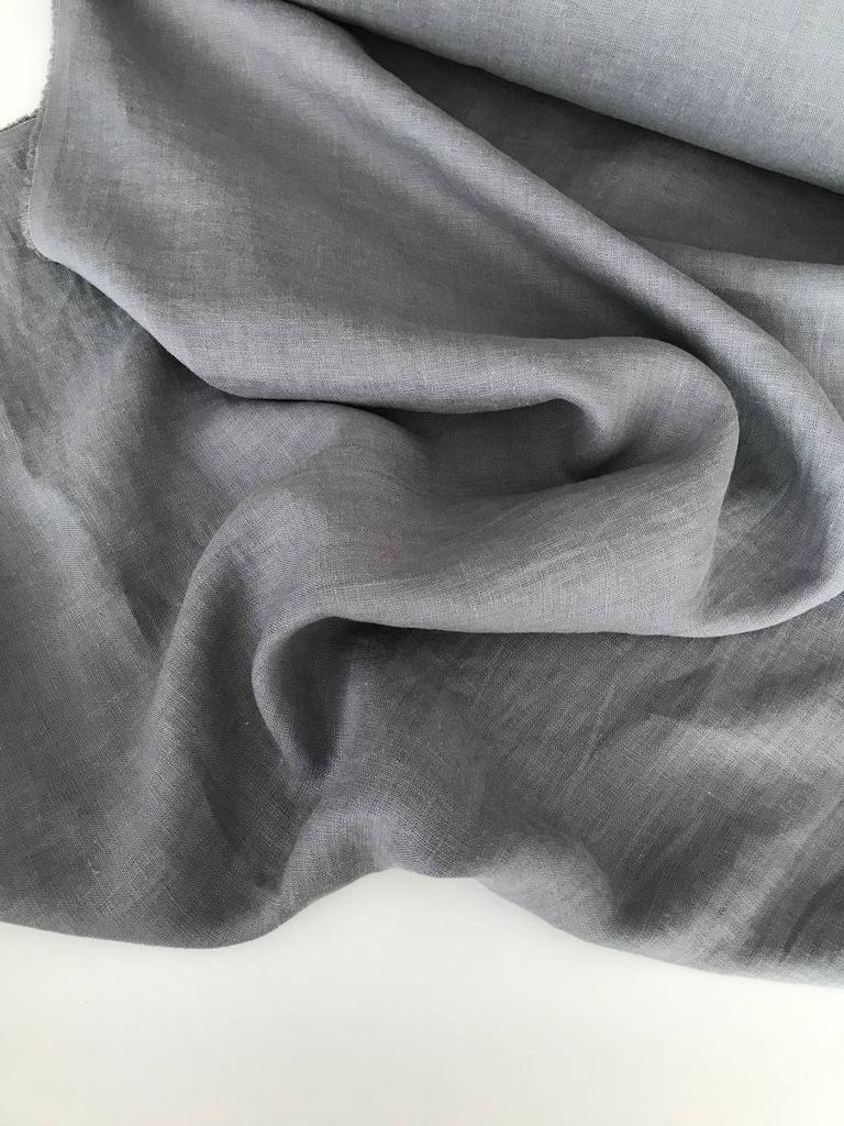 Отрезы Лён "Светлый графит"с эффектом мятости (crush) - 1,12м, 1,25м, 1,7м