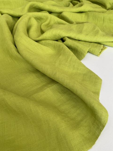 Отрезы Лён "Неоновый лайм"с эффектом мятости (crush) - 0,95м, 1,2м