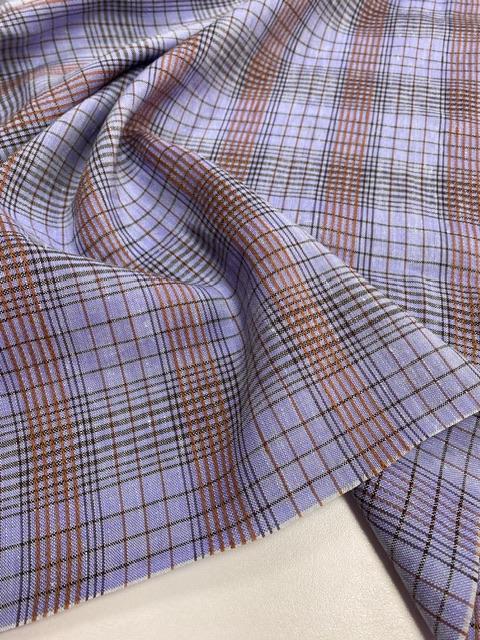 Отрезы  Лён с шерстью  "Клетка Эдинбург" - 0,35м, 0,43м