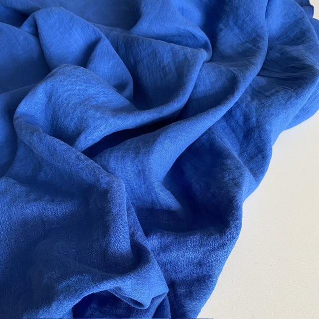 Отрез с дефектом Лён "Ультрамарин"с эффектом мятости (crush) - 1,5м