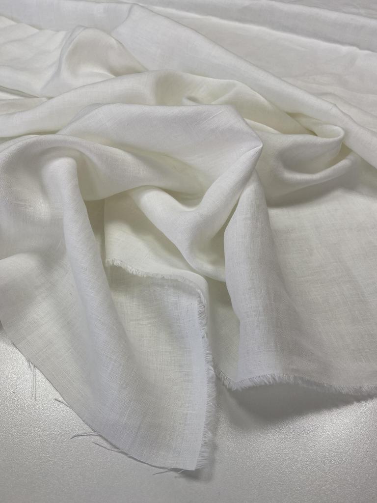 Отрезы Лён "Белый" с эффектом мятости (crush) 155г - 0,82м, 1,68м, 2м