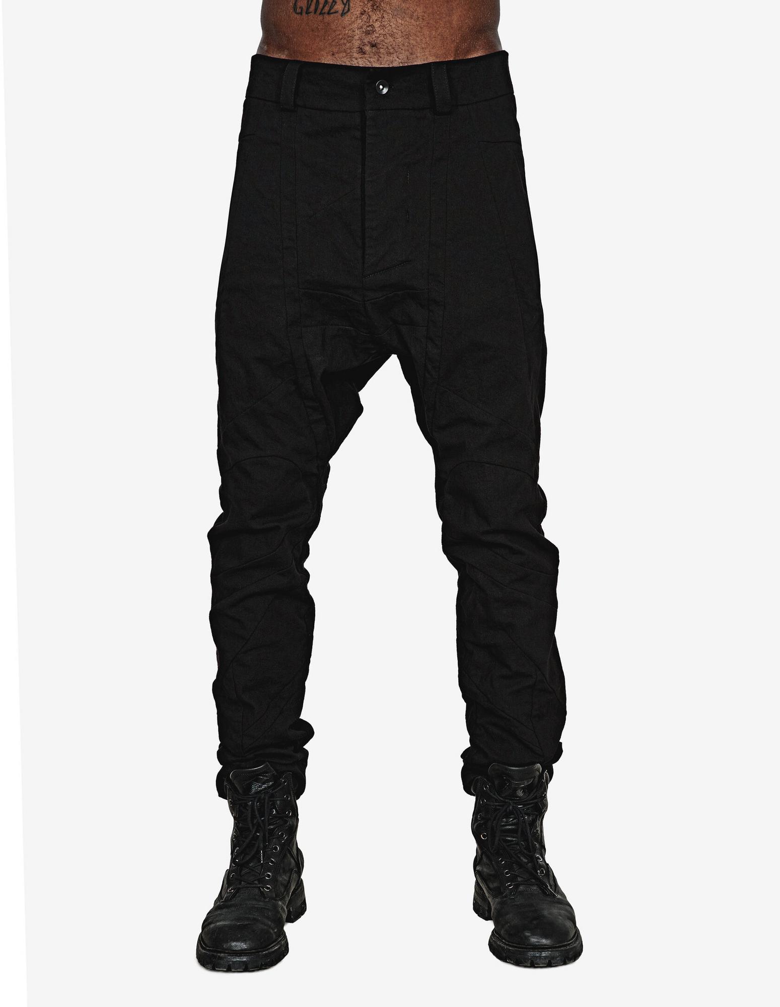 Брюки из эластичного денима с асимметричными вставками 139DEC