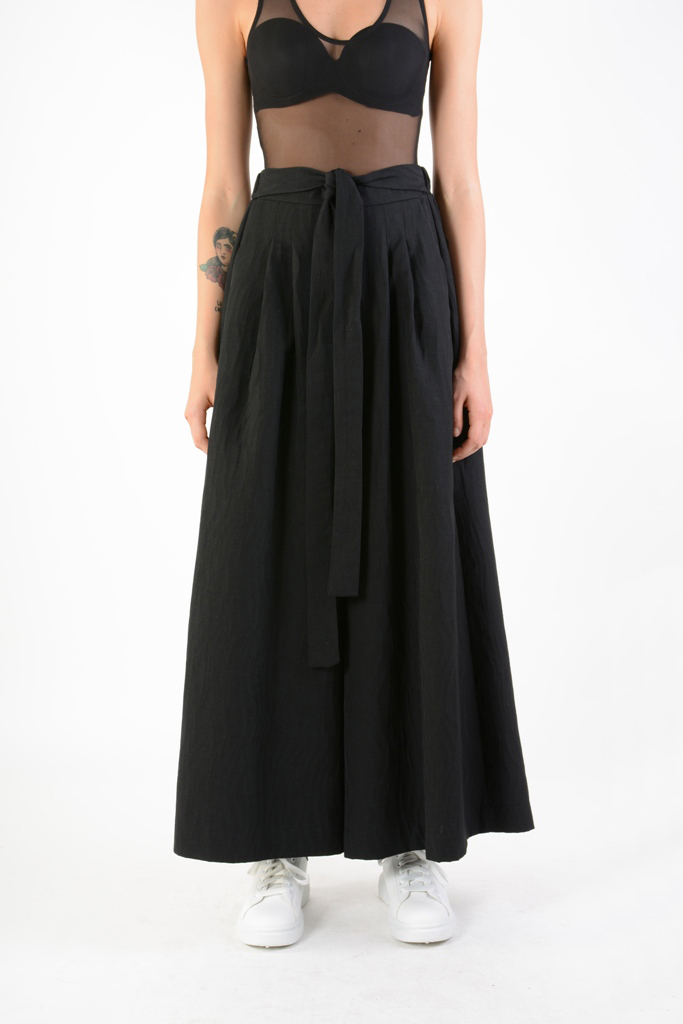 Широкие расклешенные брюки с поясом LH S