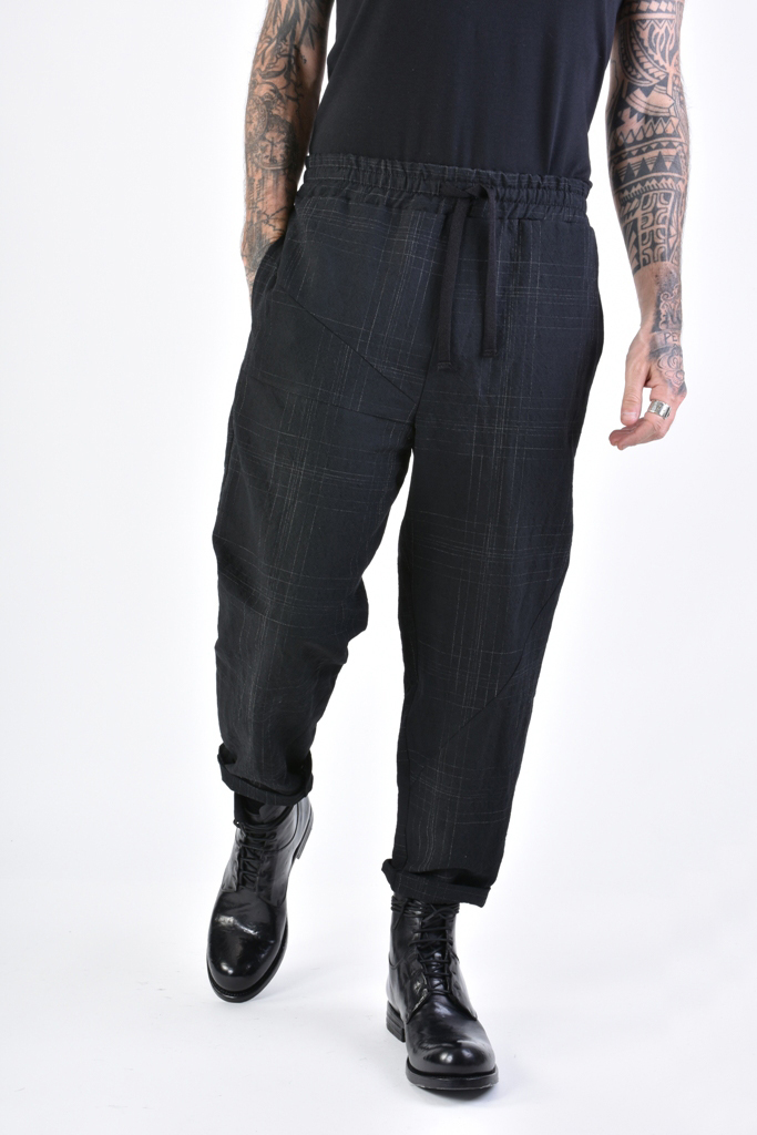 Брюки из смеси льна и хлопка с поясом кулиской LH