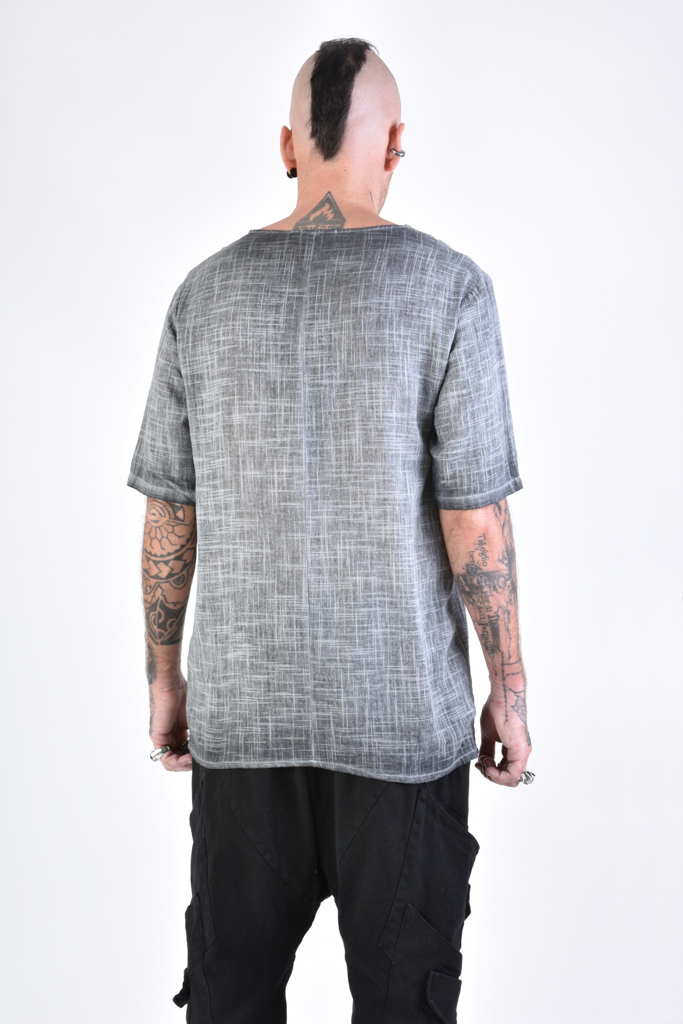 Серая футболка из марлевого хлопка обычного кроя LH