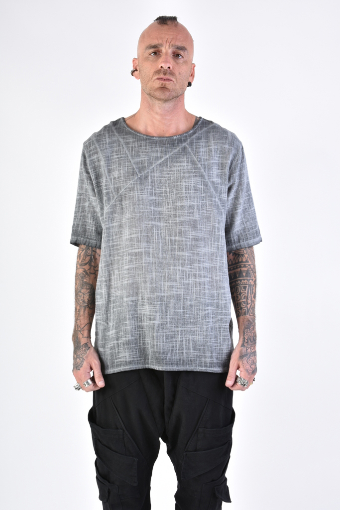 Серая футболка из марлевого хлопка обычного кроя LH