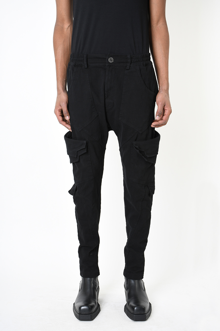 Брюки из стрейч-габардина с накладными карманами LH