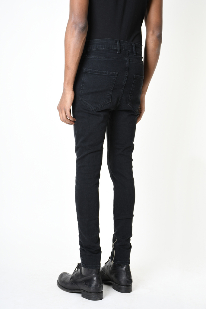 Узкие черные джинсы с молниями внизу LH