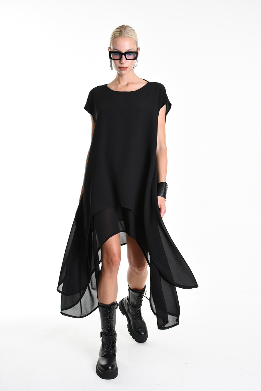 Асимметричное платье с эффектом многослойности LH