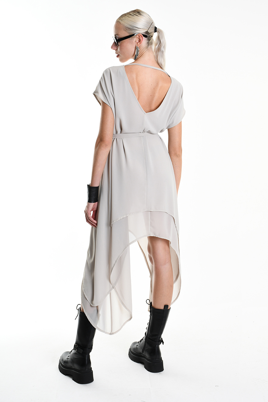 Асимметричное платье с эффектом многослойности LH