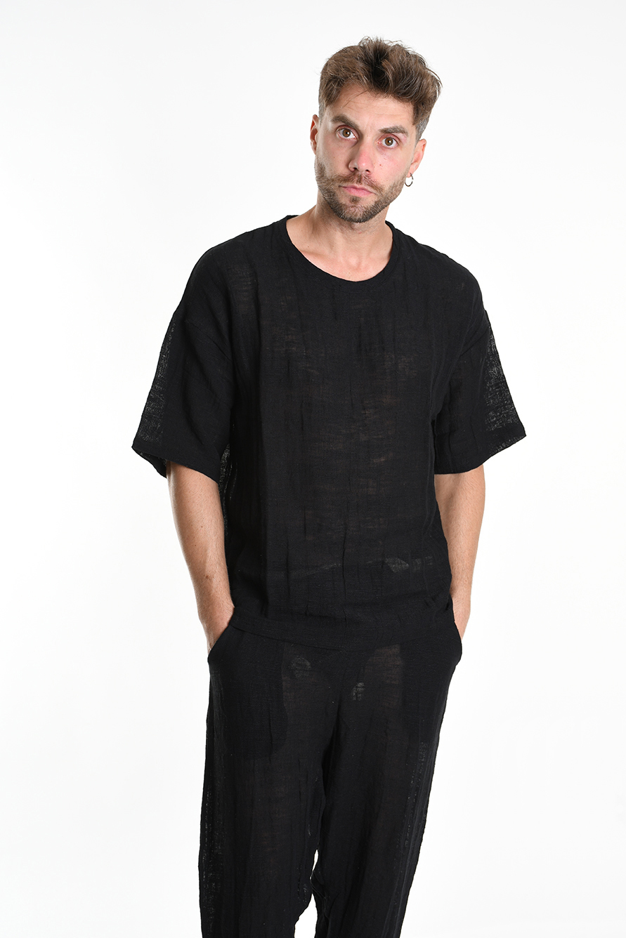 Футболка свободного кроя из смесового льна Xagon