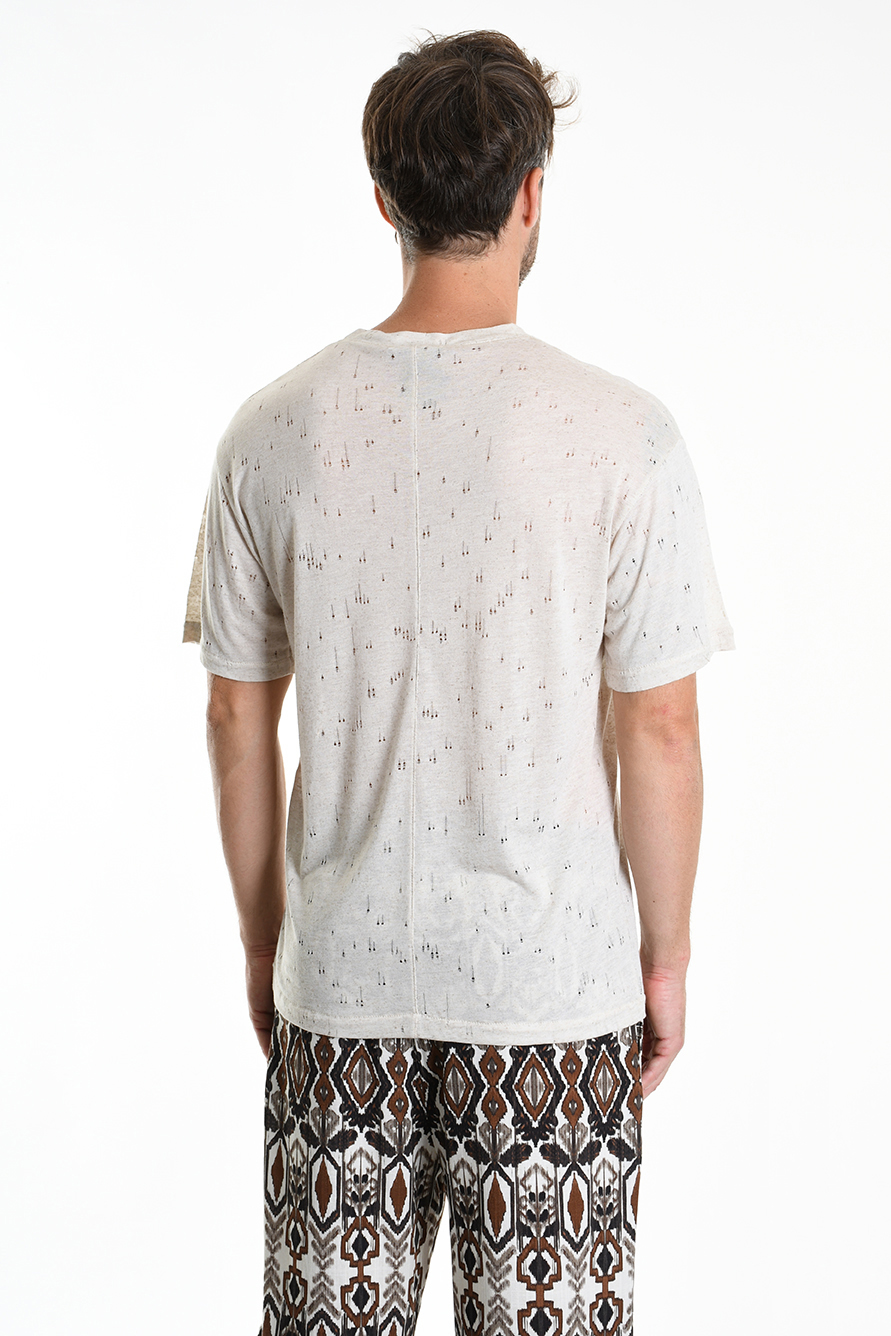 Футболка из вискозного льна с прорехами Xagon