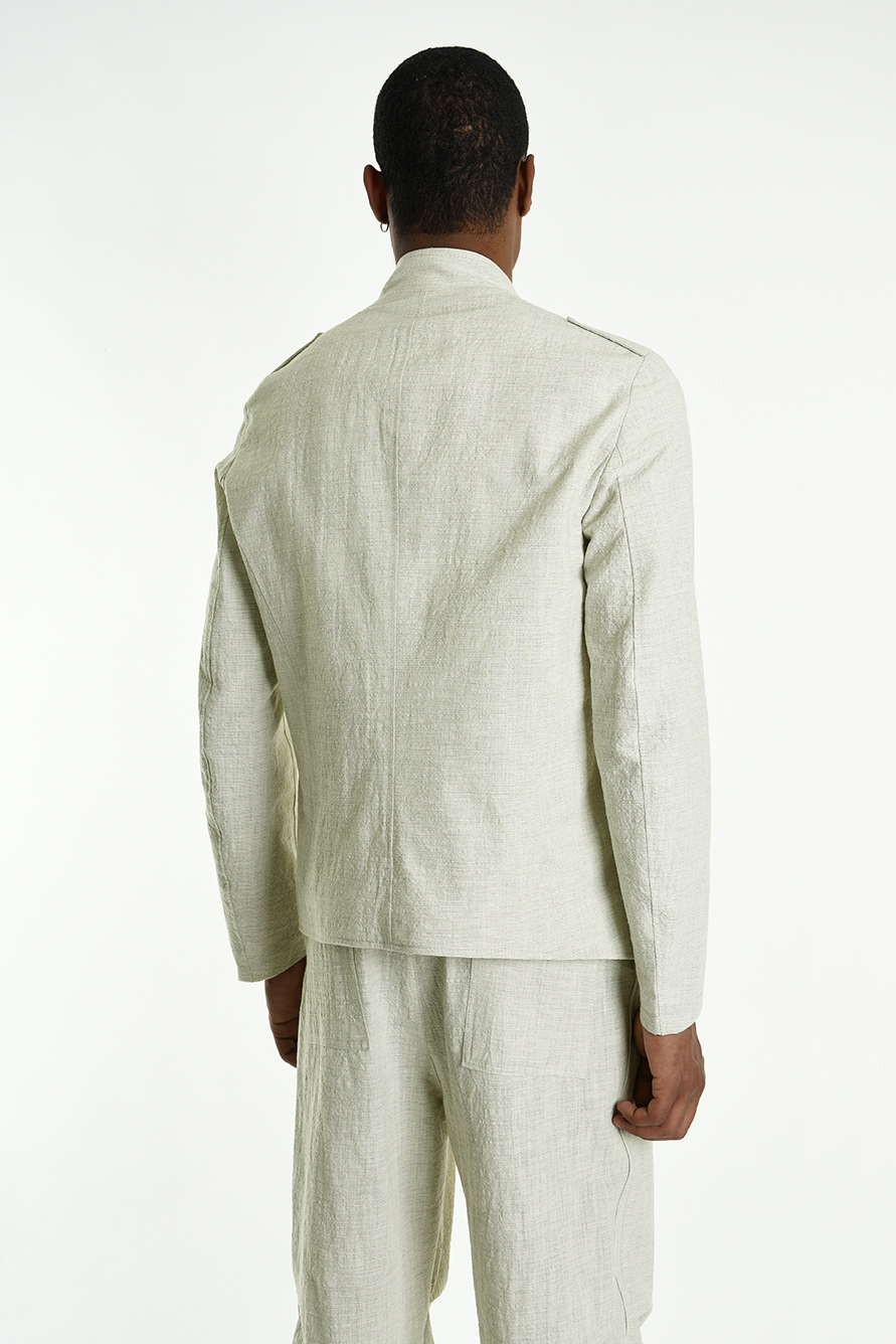 Асимметричный жакет с эполетами с воротником-стойкой LH