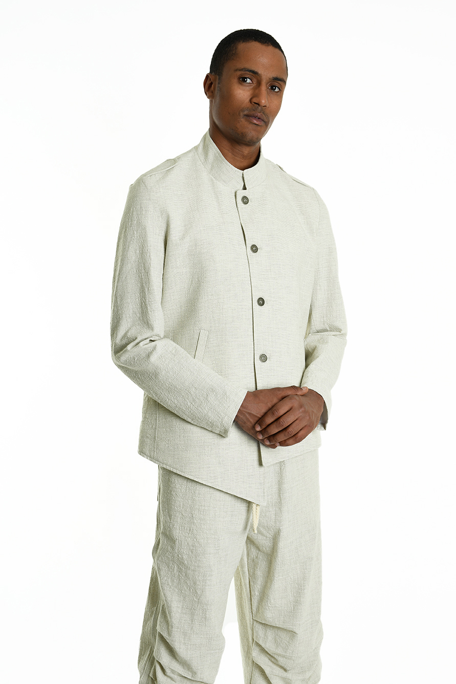 Асимметричный жакет с эполетами с воротником-стойкой LH