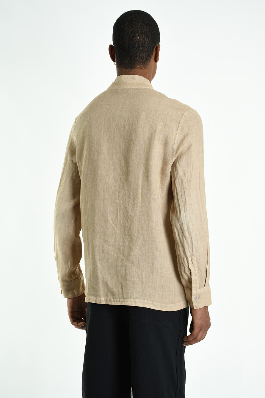 Рубашка с корейским воротником и смещенной планкой LH