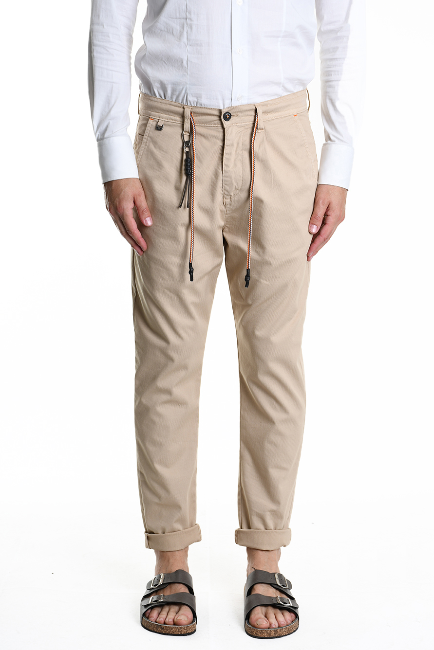 Комфортные брюки из эластичного хлопка с поясом кулиской Xagon