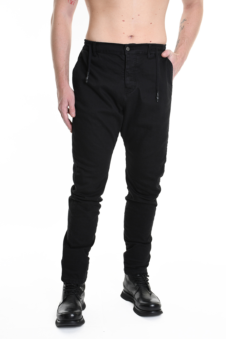 Джинсы скинни из эластичного хлопка с поясом со шнурком LH