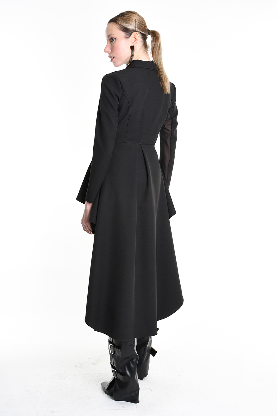 Сюртук на одной пуговице с прозрачными вставками на рукавах LH