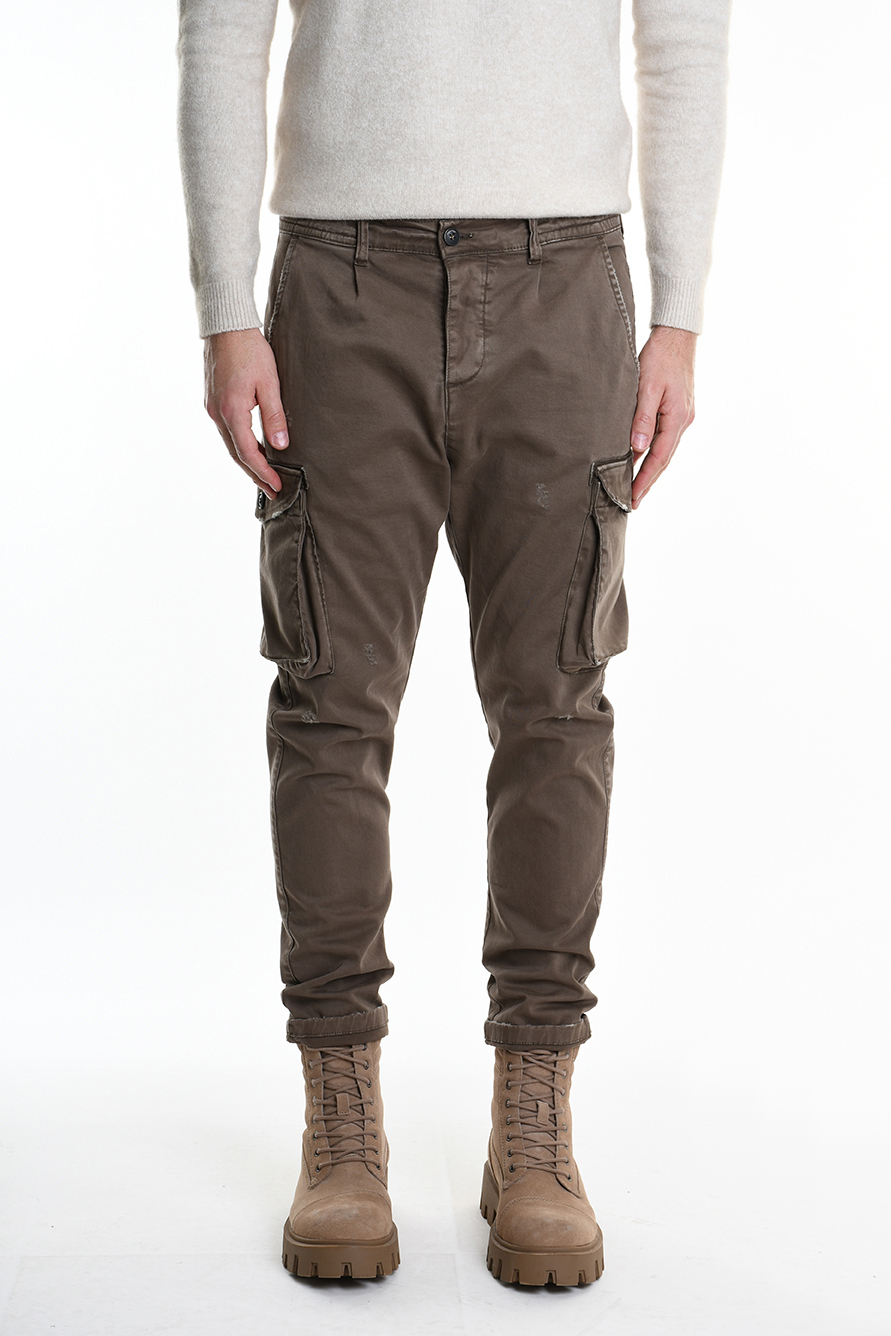 Эластичные брюки-карго с микроразрывами Xagon