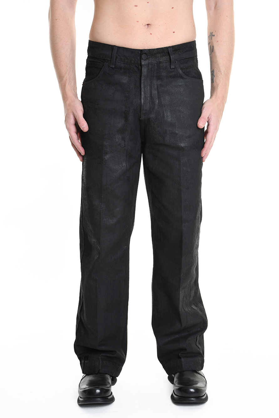 Вощеные брюки из денима свободного кроя LH