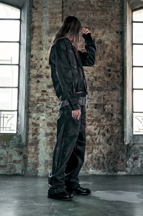 Вощеные брюки из денима свободного кроя LH