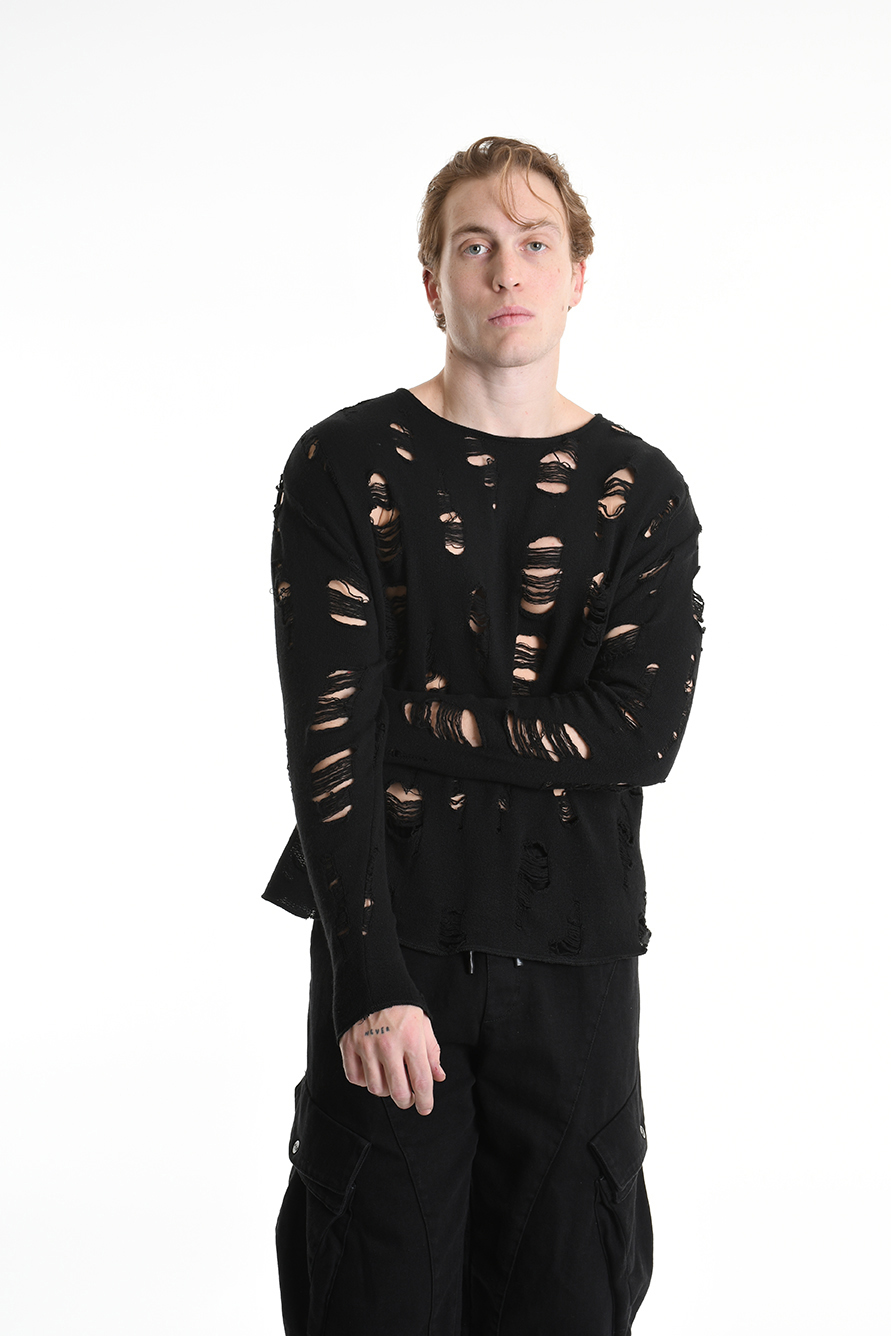 Рваный свитер из смесовой шерсти LH