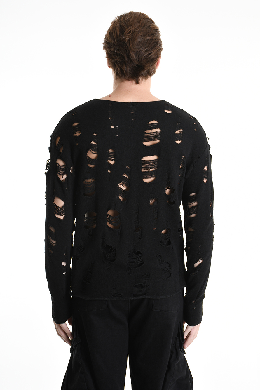 Рваный свитер из смесовой шерсти LH