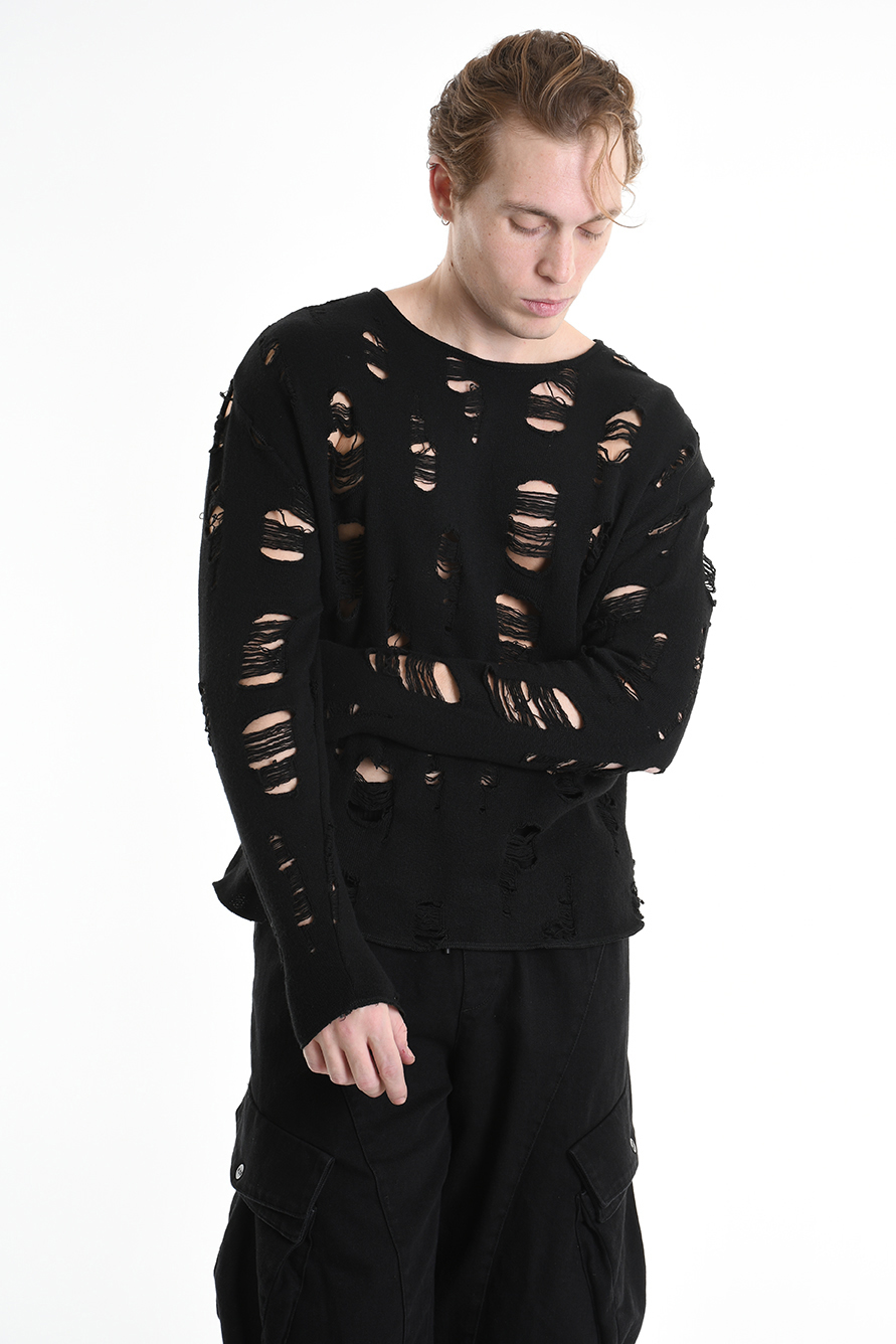 Рваный свитер из смесовой шерсти LH