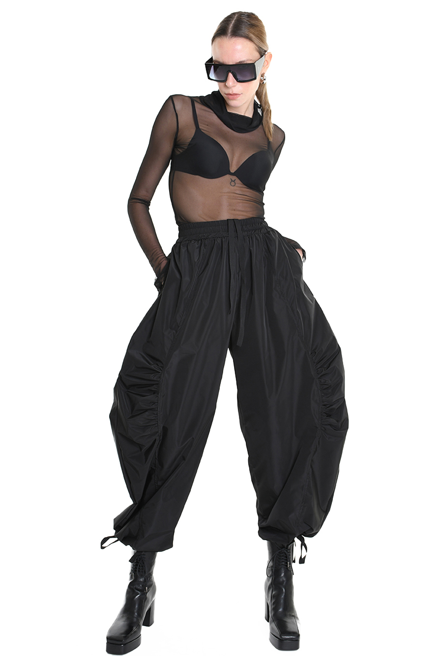 Брюки из нейлона свободного кроя с высокой посадкой LH