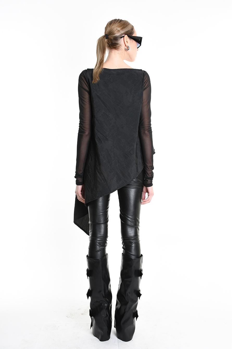 Асимметричная кофта из жаккардового нейлона LH