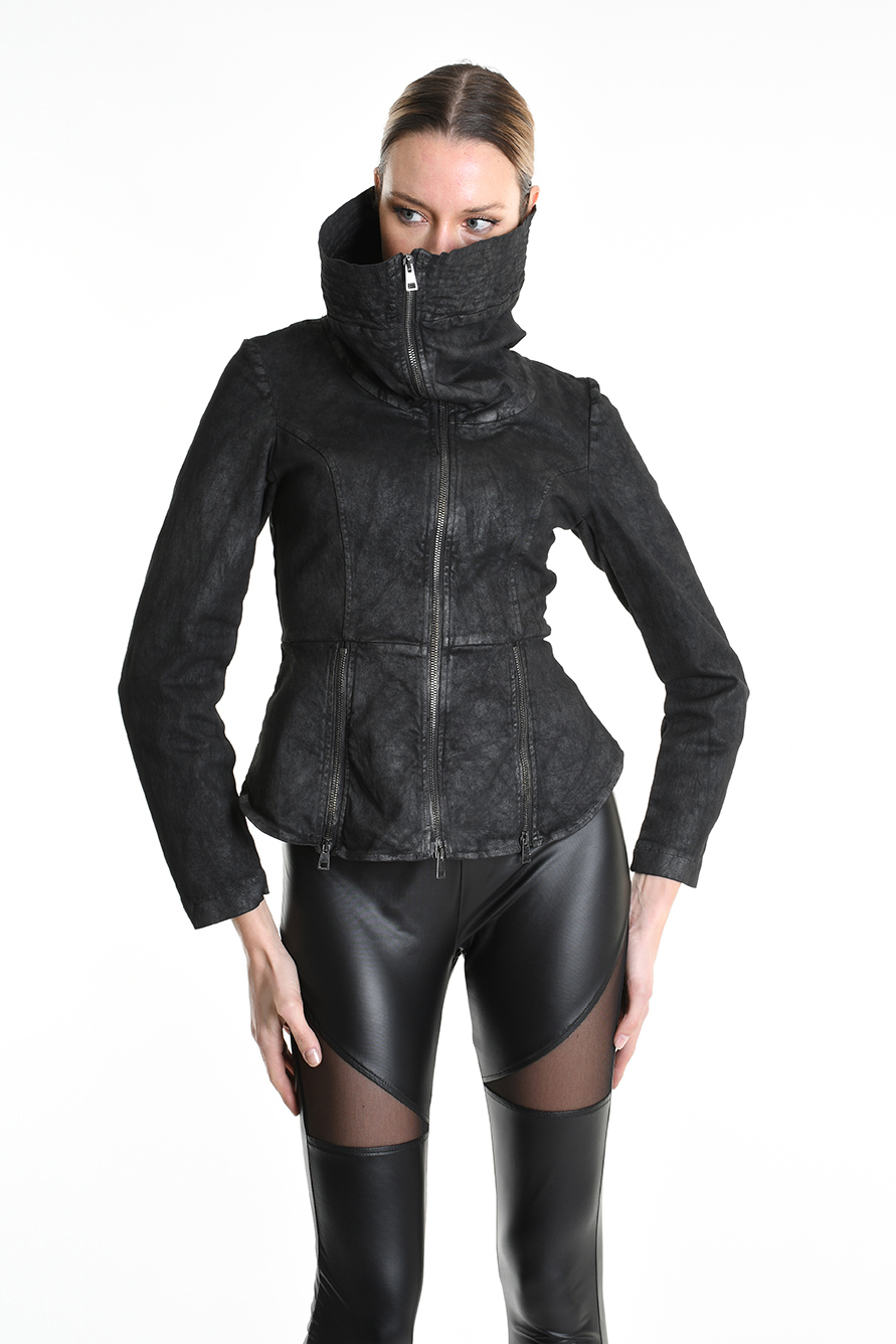 Приталенный жакет из ламинированного хлопкового габардина LH