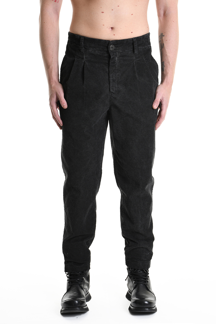 Вельветовые брюки из хлопка стрейч с защипами  LH