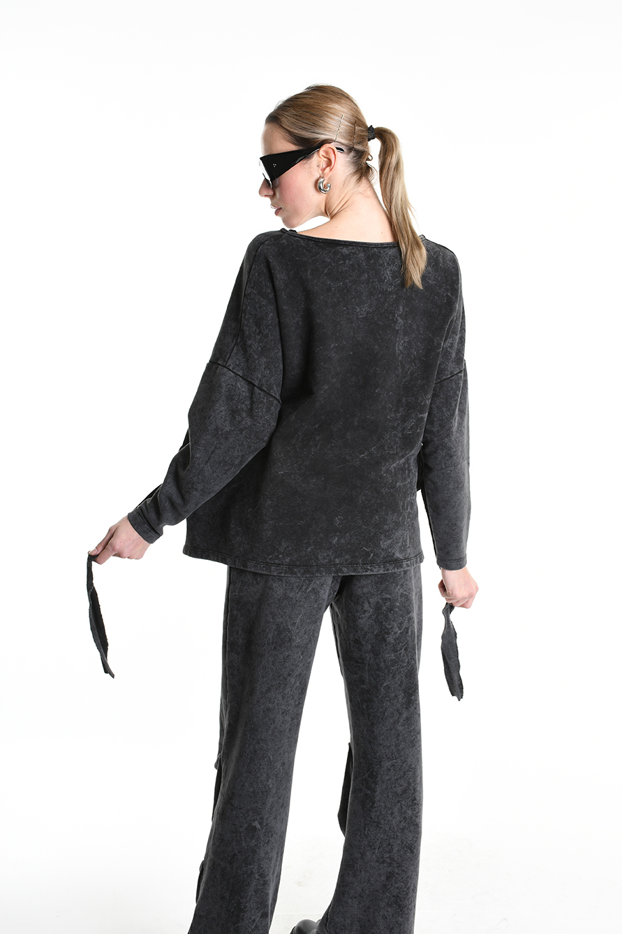 Укороченная кофта мраморного окраса