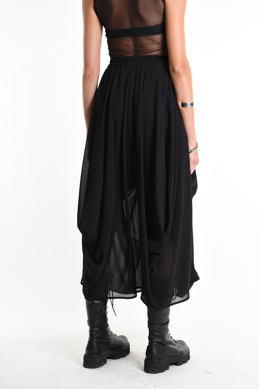 Длинная юбка из жоржета с боковыми складками LH