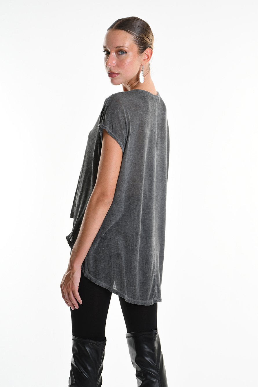 Асимметричная футболка из вискозного модала холодного окрашивания LH
