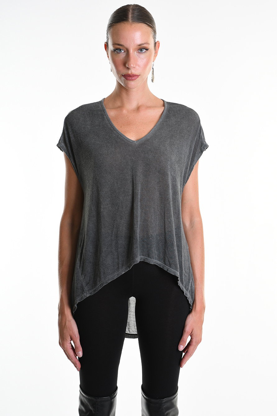 Асимметричная футболка из вискозного модала холодного окрашивания LH