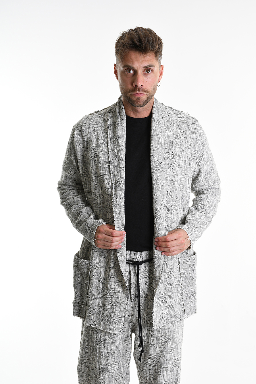 Кардиган из фактурного хлопка с необработанными краями Xagon