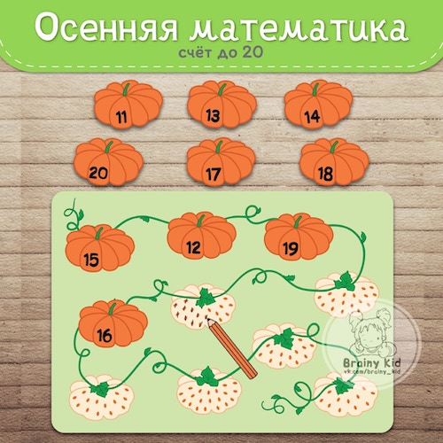 Осенняя математика. Счёт до 20