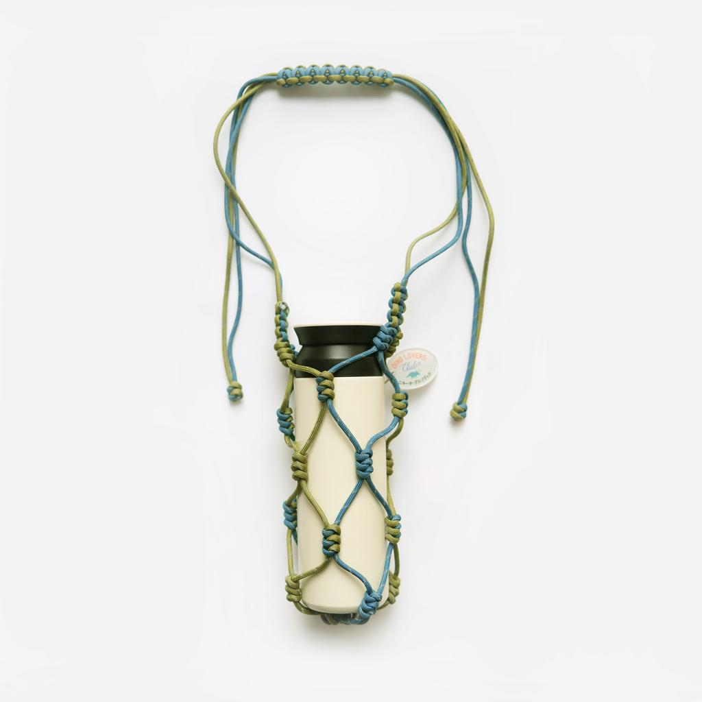 СУМКА АВОСЬКА ИЗ ПАРАКОРДА ДЛЯ ТЕРМОСА OLIVE/BLUE