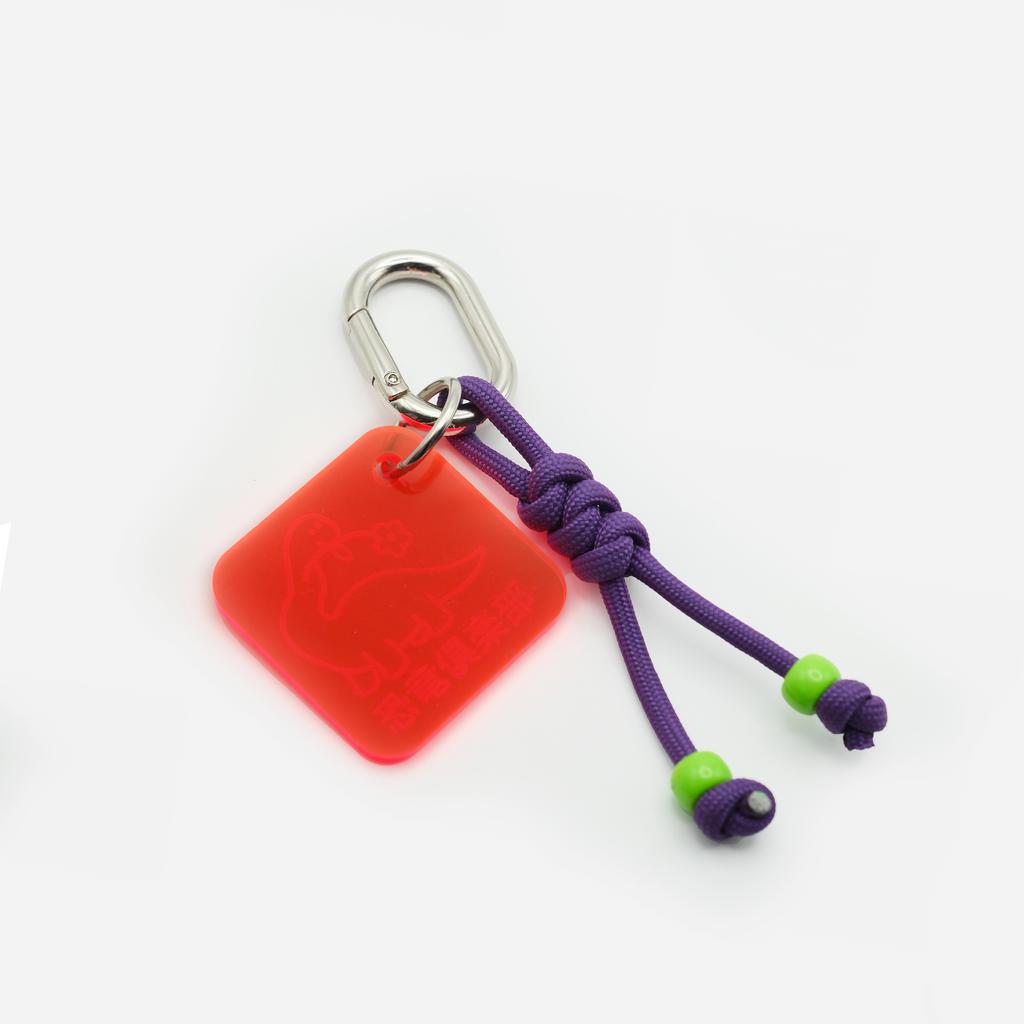 БРЕЛОК С ДИНОЗАВРОМ ОРАНЖЕВЫЙ ЯРКИЙ