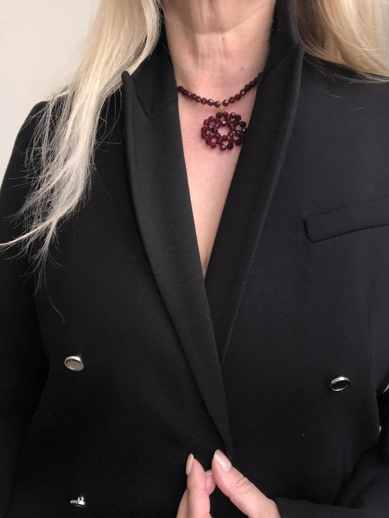 Колье «Гранат» бижутерия винтаж, Франция